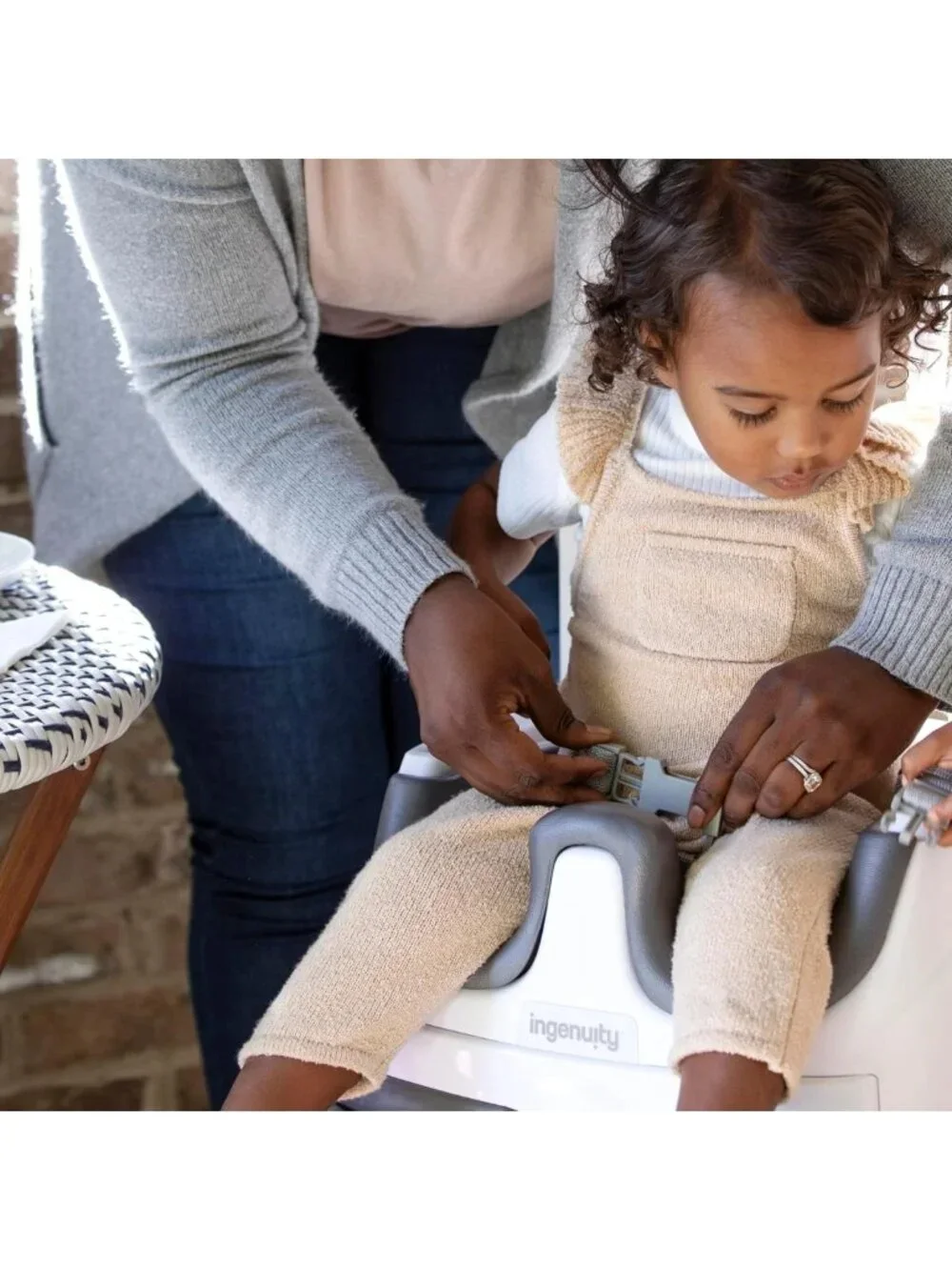 2-in-1 Baby Booster Feeding & Floor Seat with Self-Storing Tray - Mist Color